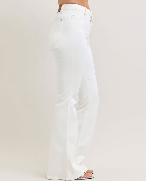 Judy Blue White Denim High Waist Tummy Control Flare