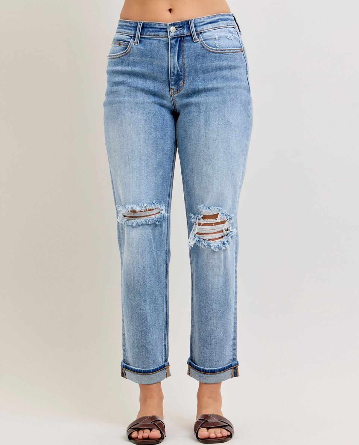 Judy Blue Mr Boyfriend Jeans With Rips In Knees