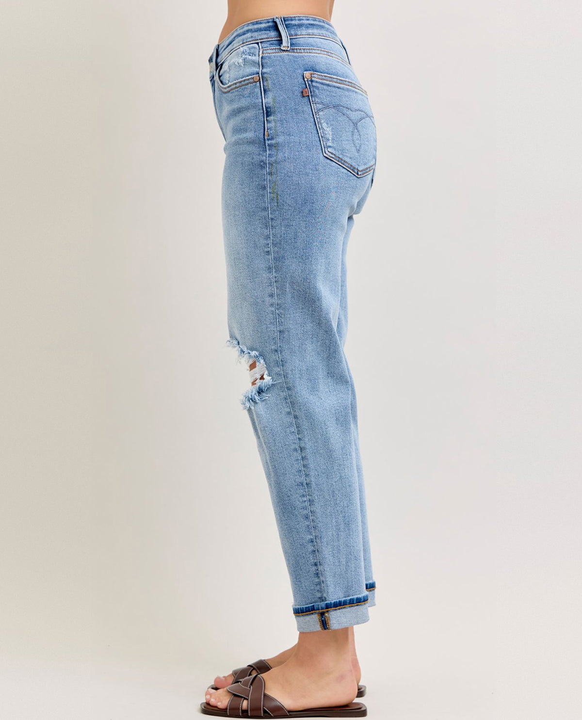 Judy Blue Mr Boyfriend Jeans With Rips In Knees