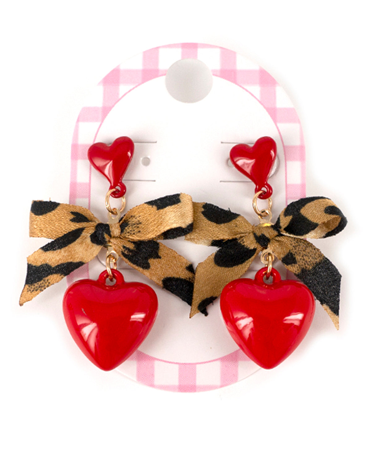 Heart Earrings with Bow