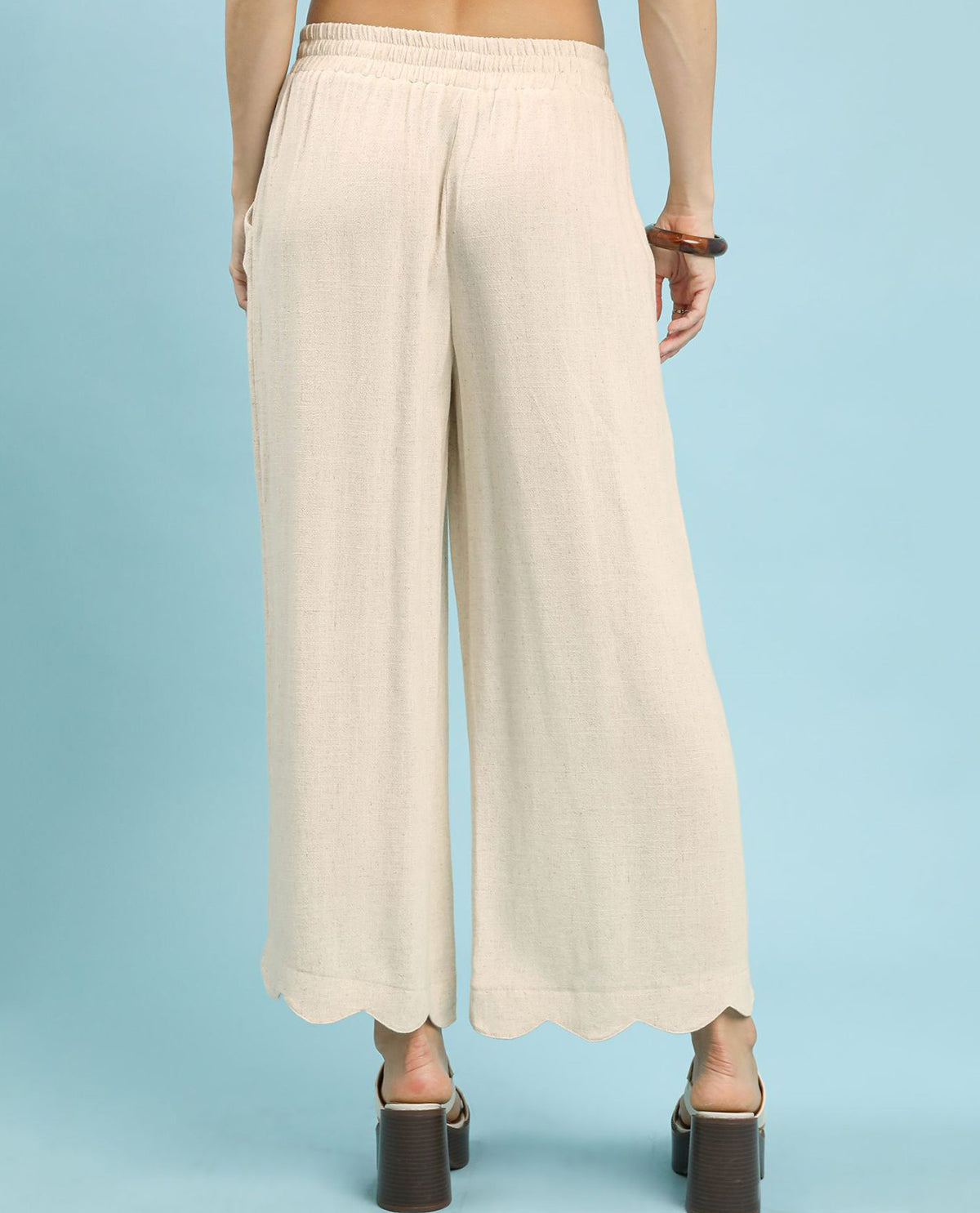 Umgee Linen Crop Pants Ivory