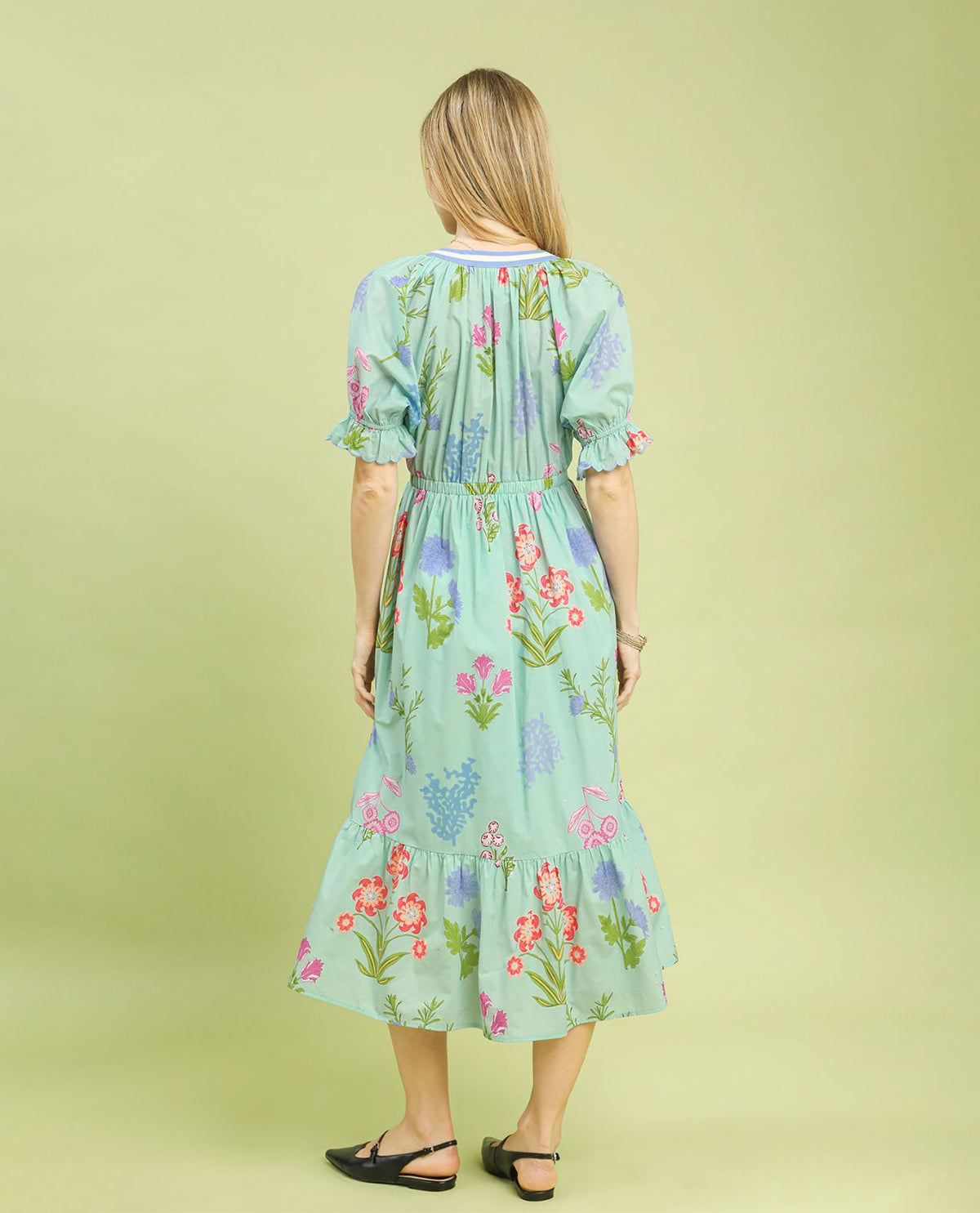 Umgee Multi Floral V-neck Dress