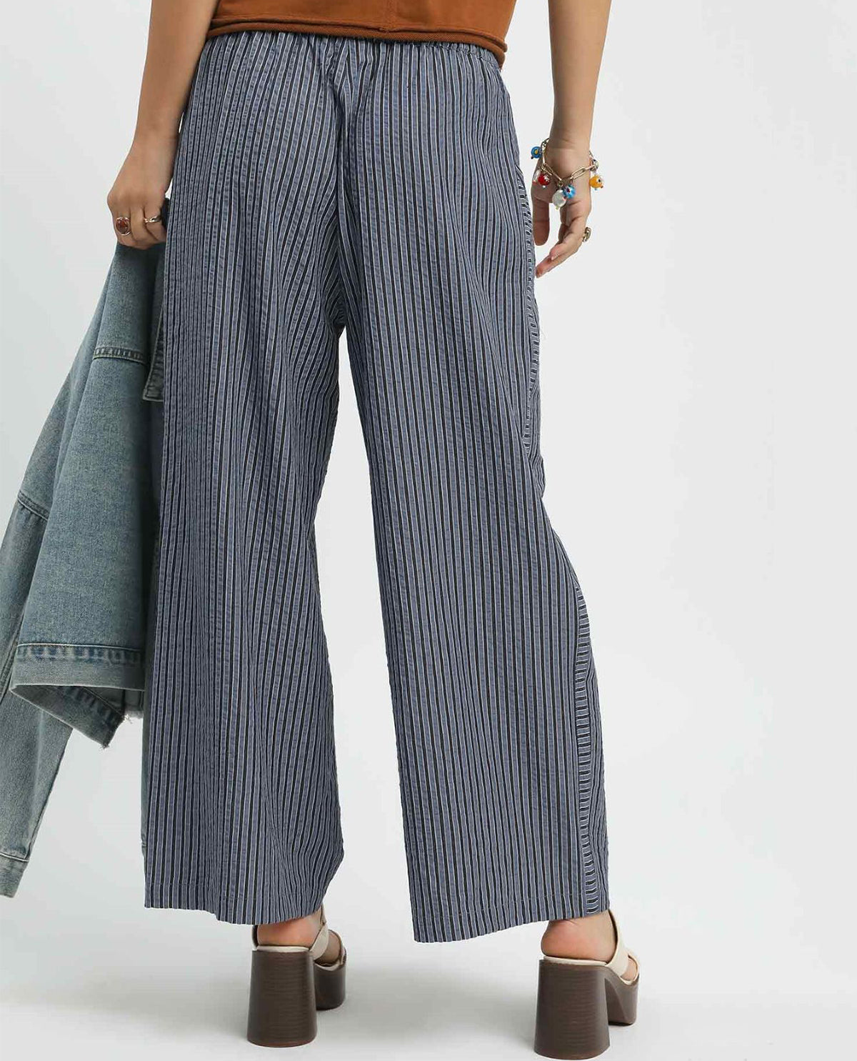 Umgee Pull On Wide Leg Pants Navy