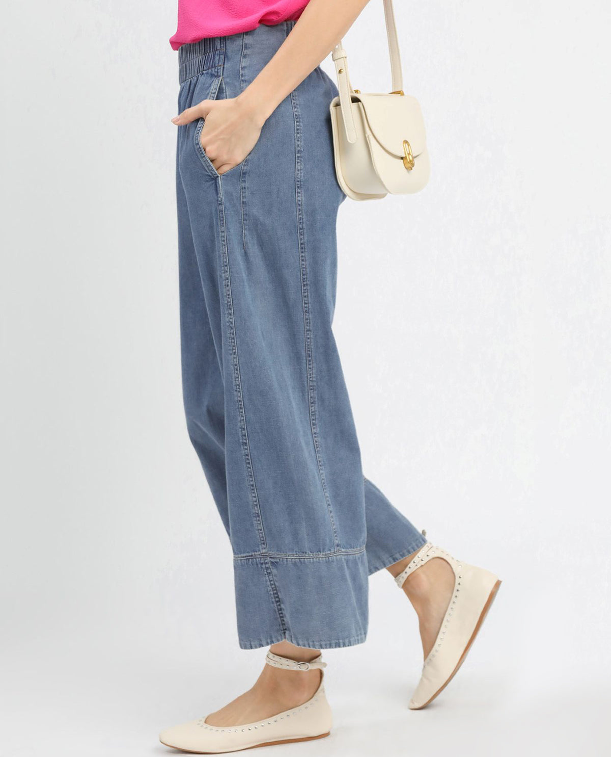 Umgee Denim Wide Leg Pant