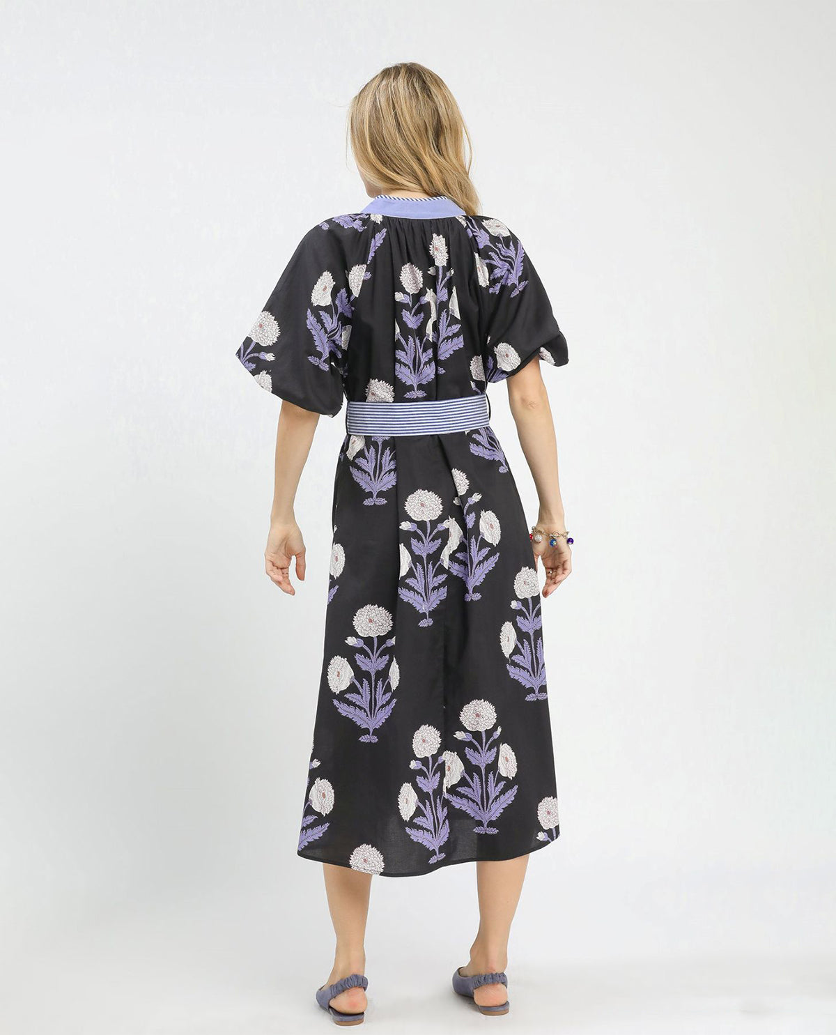 Umgee Floral Print V-neck Maxi Dress