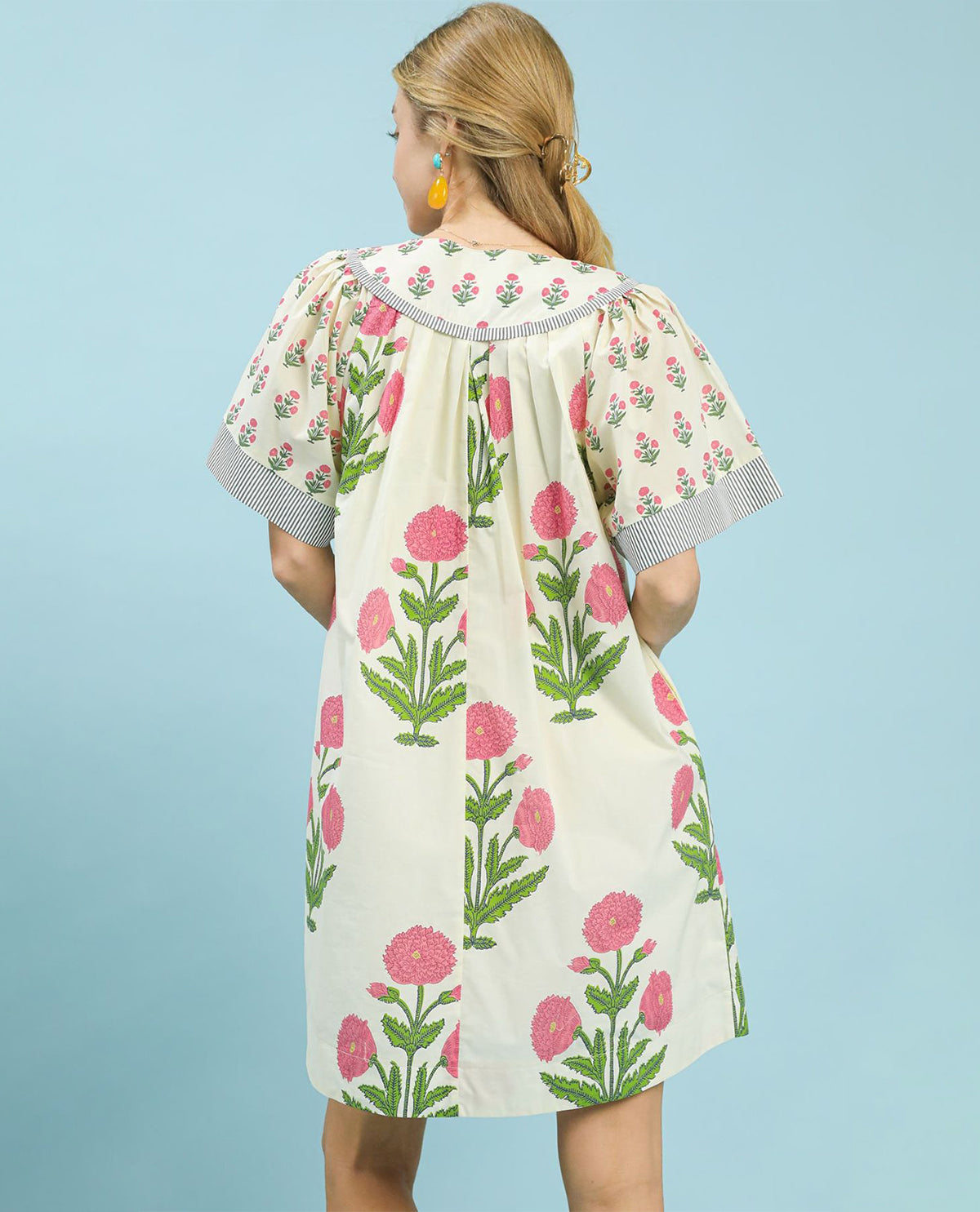 Umgee Floral Print Vneck Dress