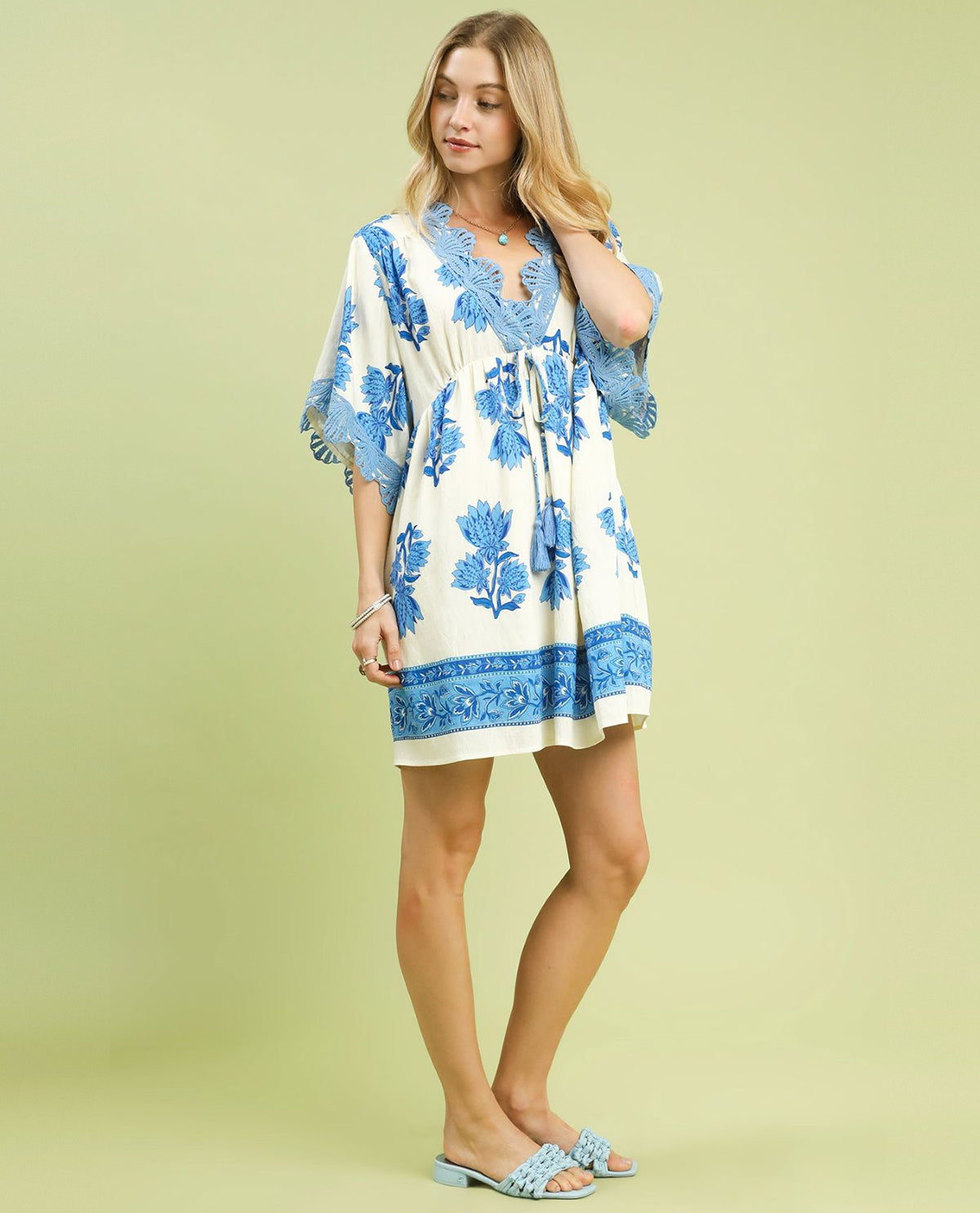 Umgee Paisley Border Print  Dress