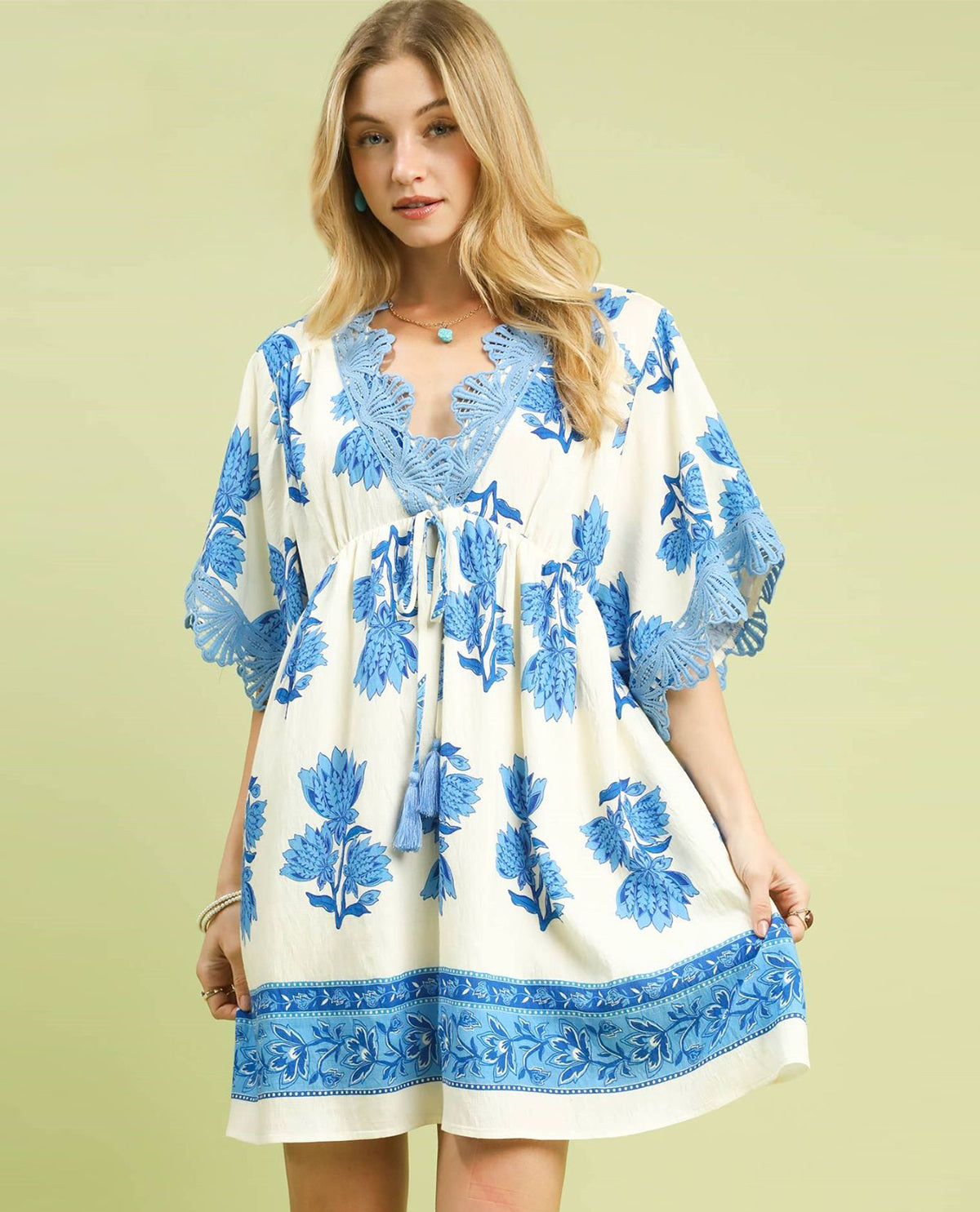 Umgee Paisley Border Print  Dress