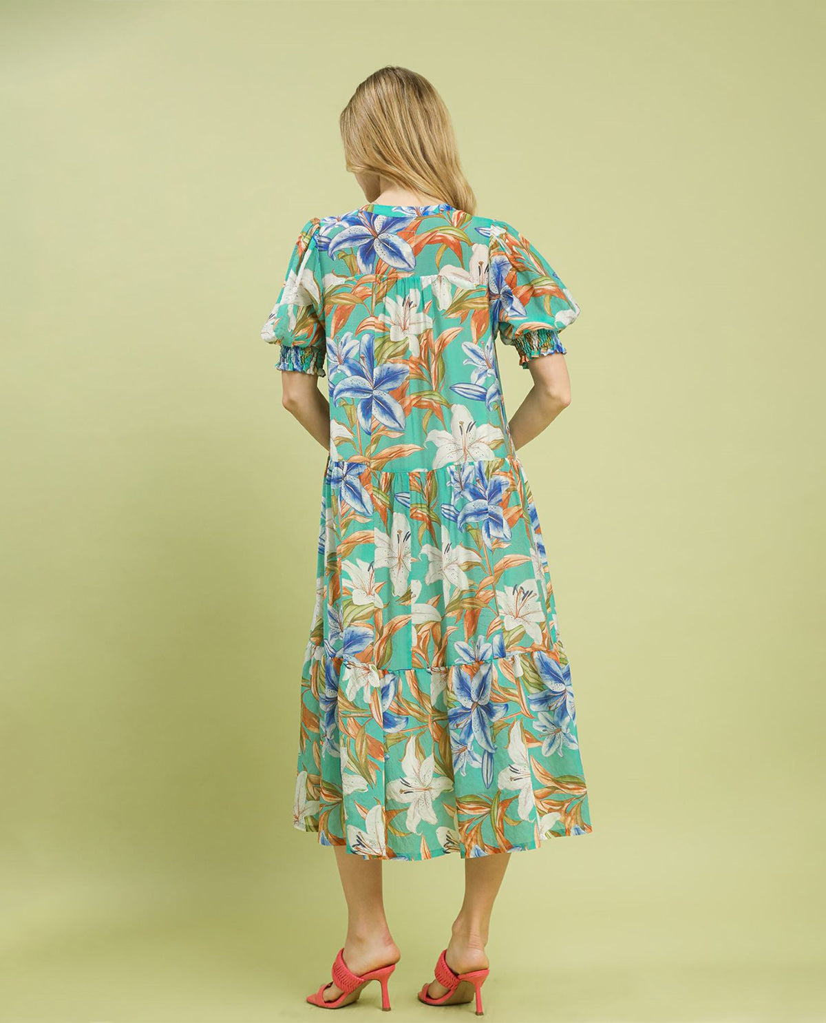 Umgee Print Tiered Dress