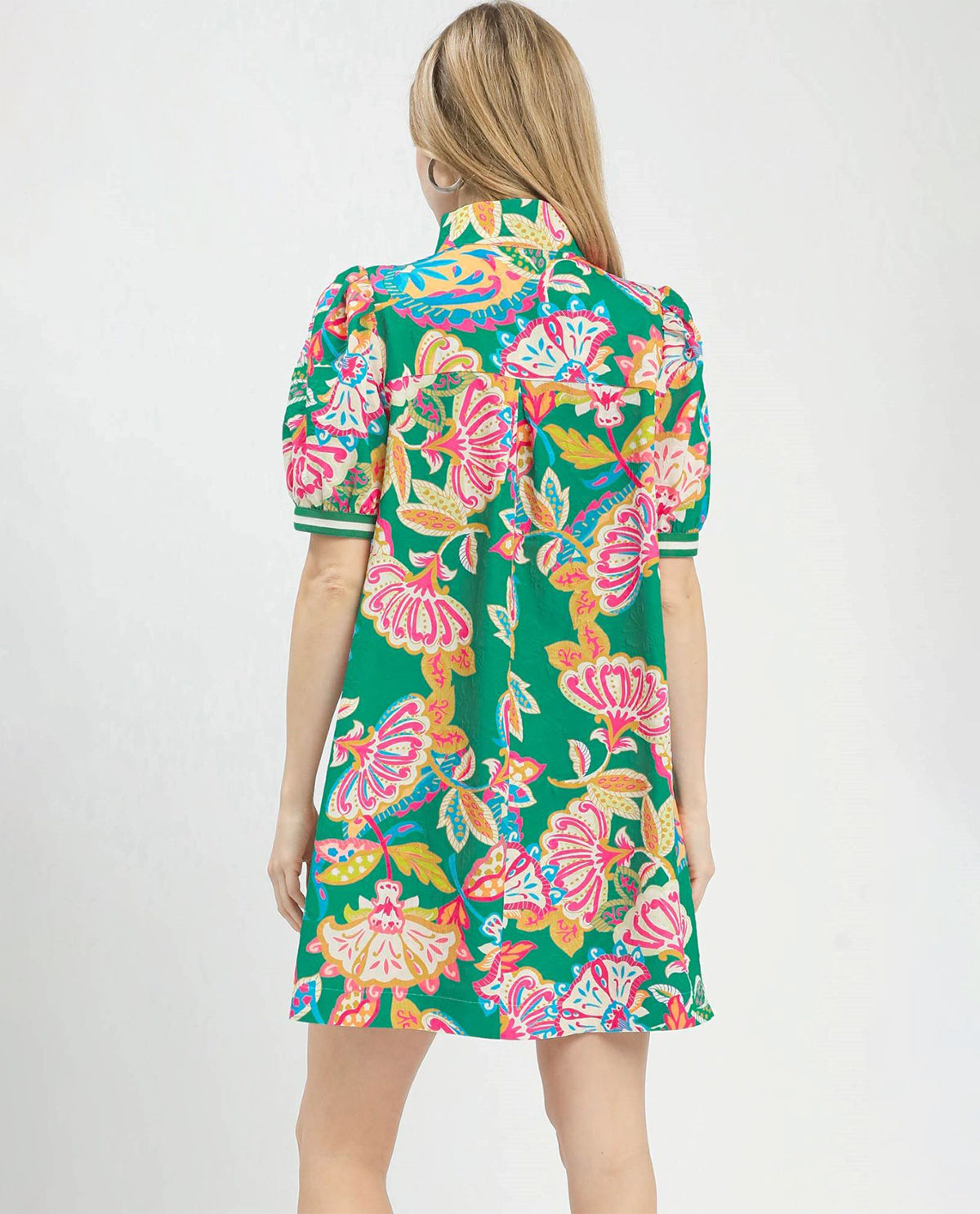 Umgee Paisley Print High Neck Dress