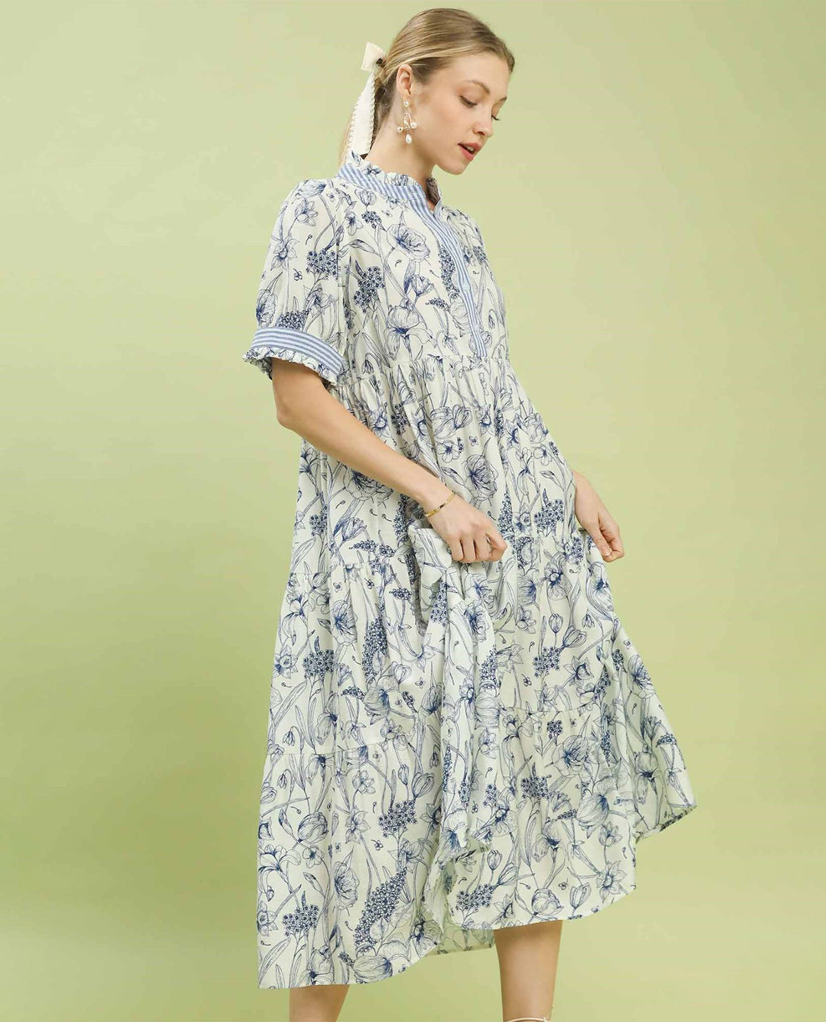 Umgee Mixed Floral Long Dress