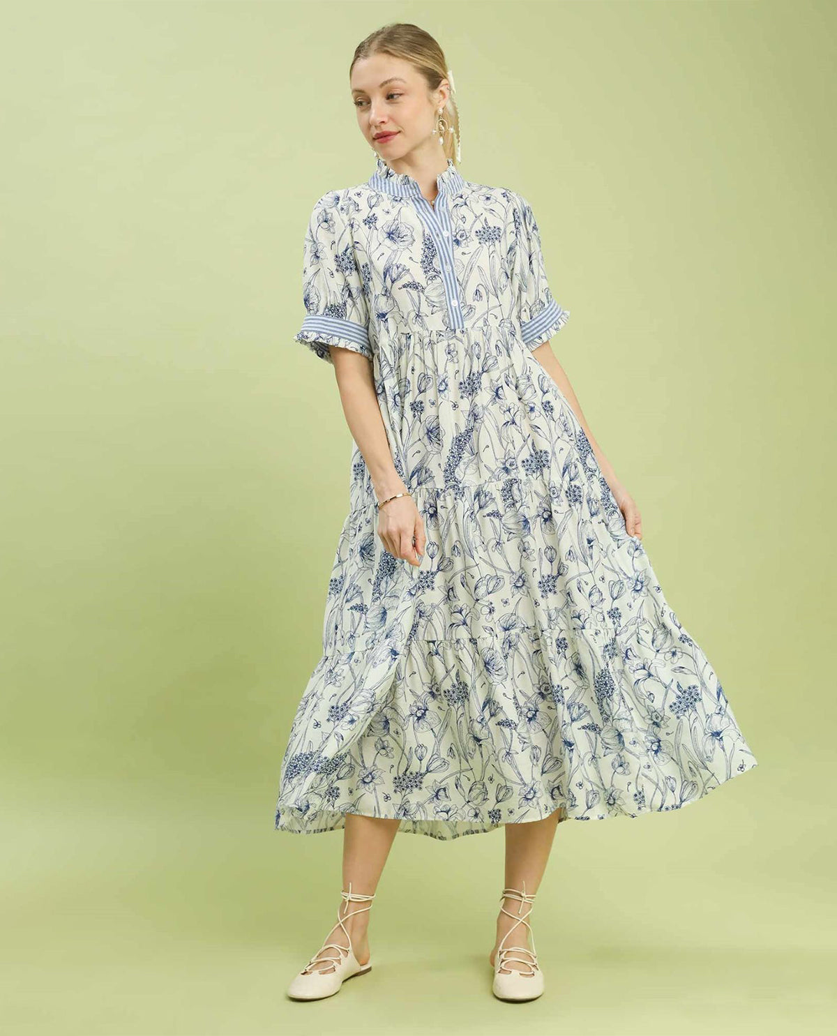 Umgee Mixed Floral Long Dress