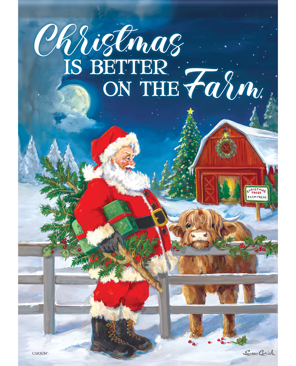 Carson Christmas At The Farm Garden Flag