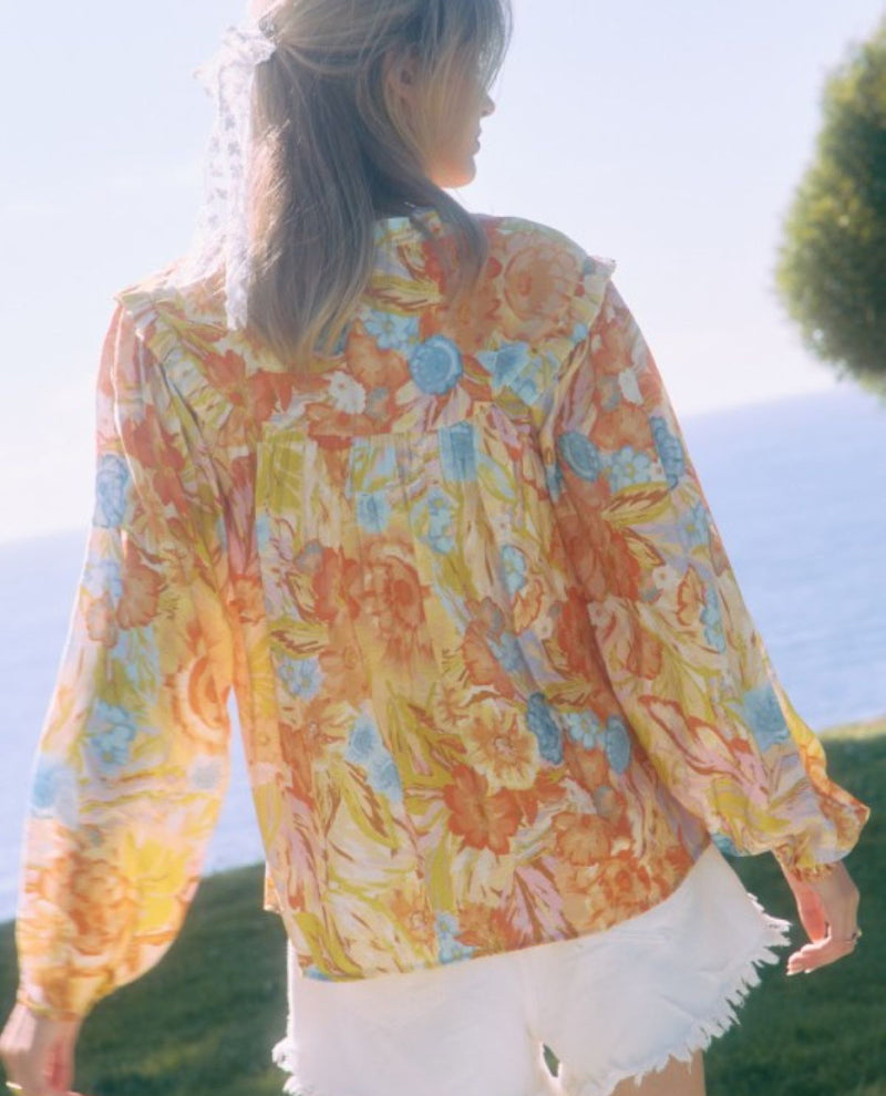 Oddi Floral Blouse With Balloon Sleeves