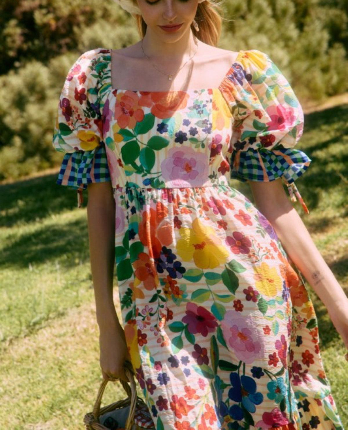 Oddi Floral Border Print Dress
