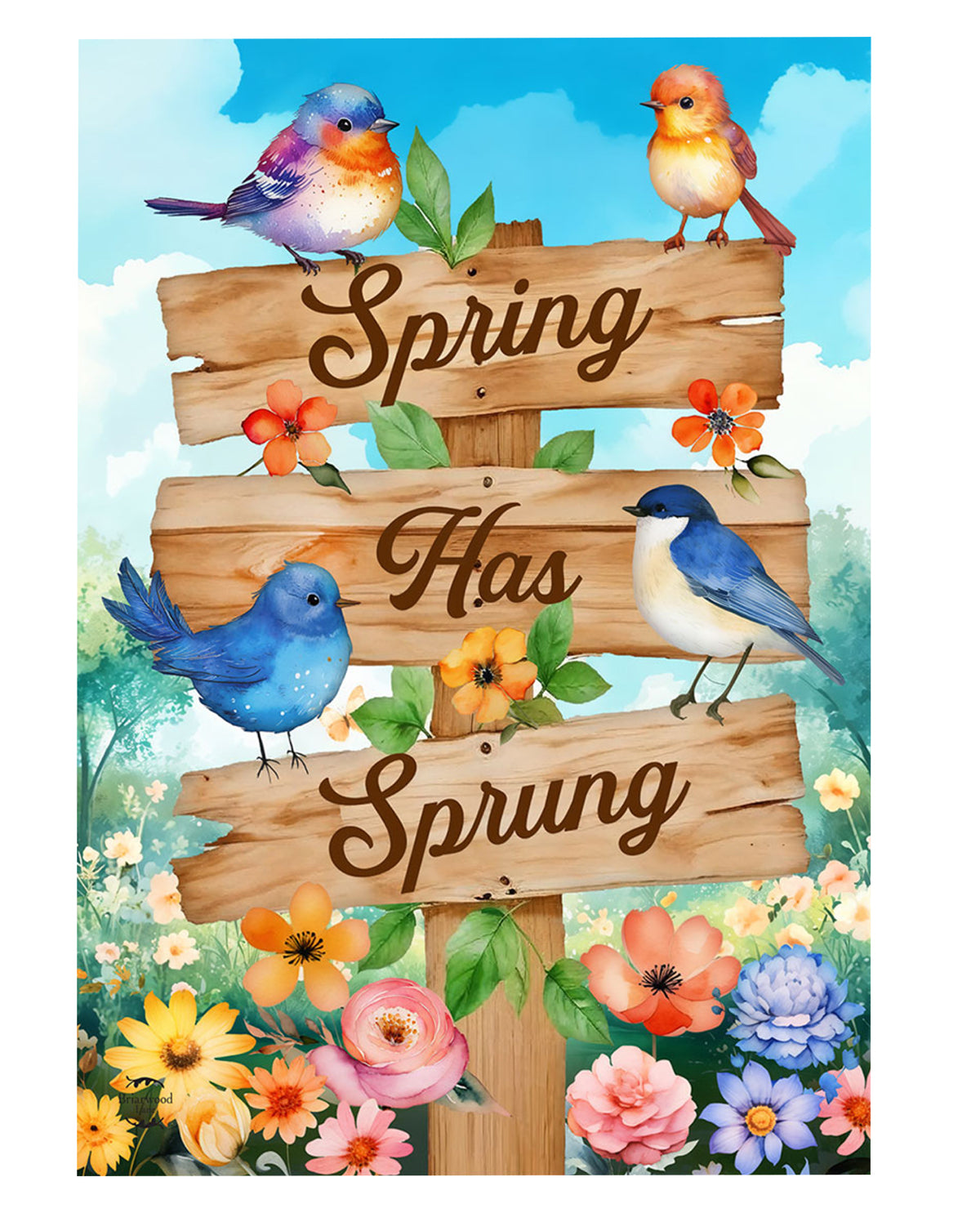 Spring Has Sprung Garden Flag