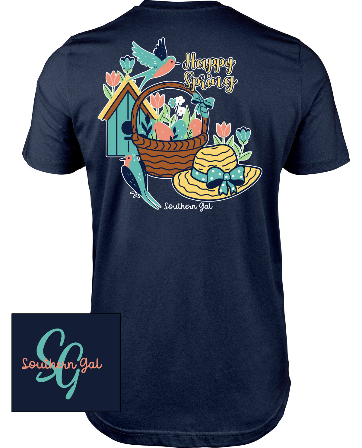 Southern Gal Missy Happy Spring Short Sleeve Screen Tee