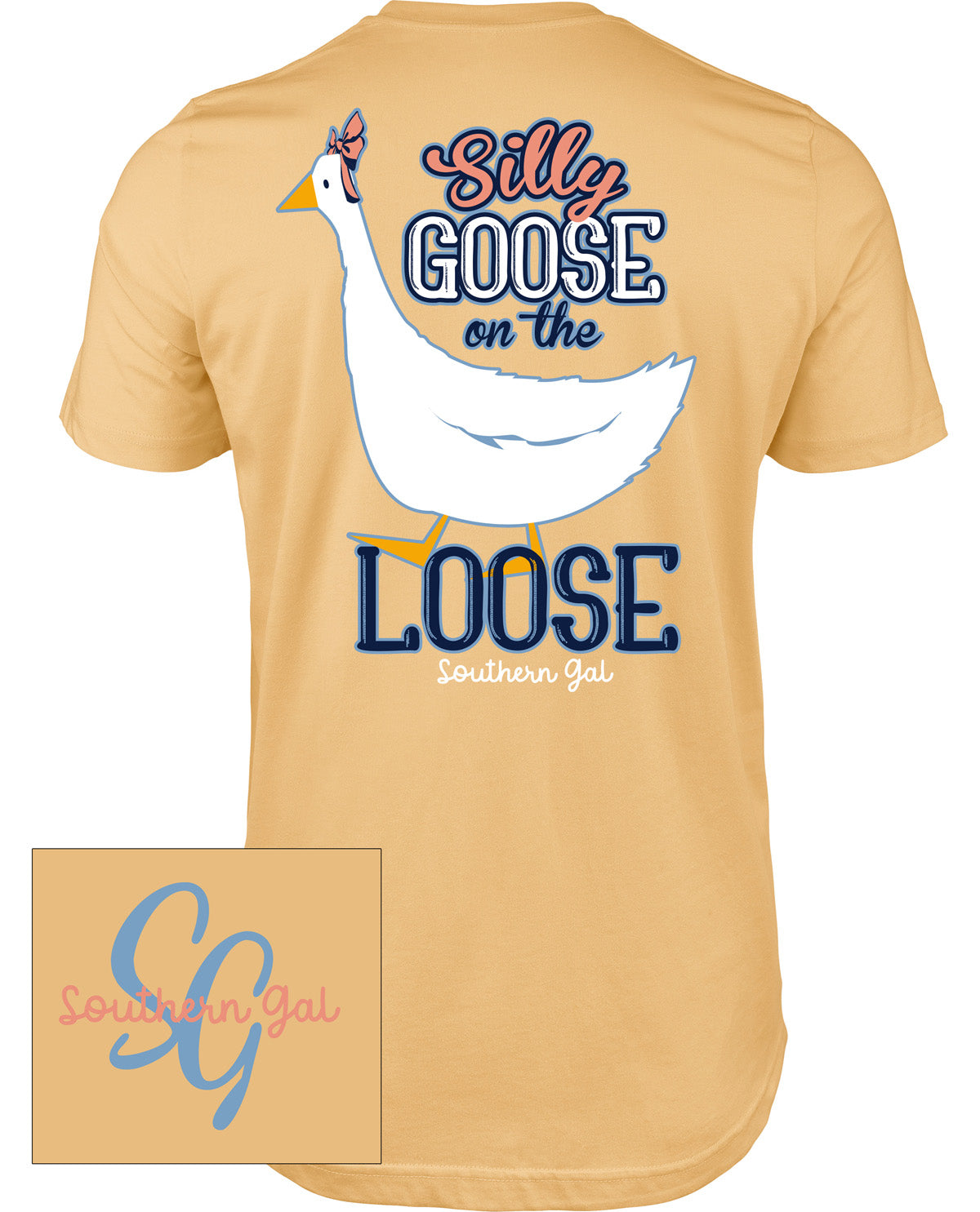 Southern Gal Goose Short Sleeve Screen Tee Yellow