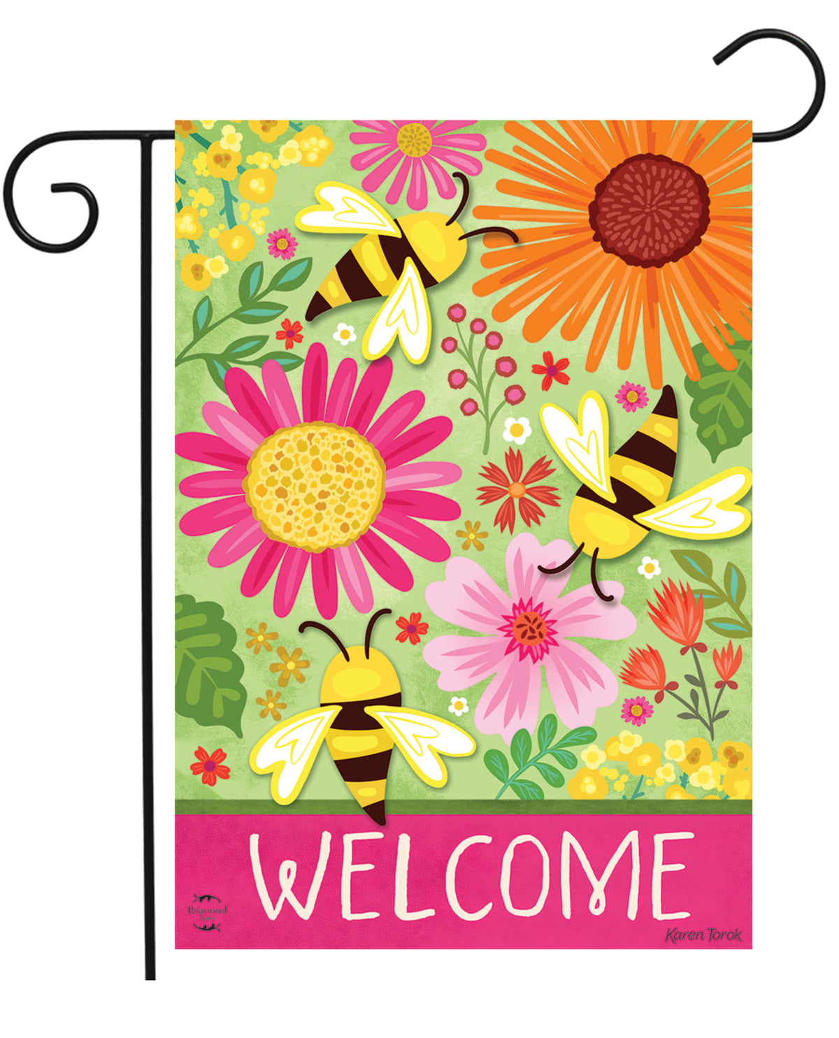 Buzzing Blooms Garden Flag