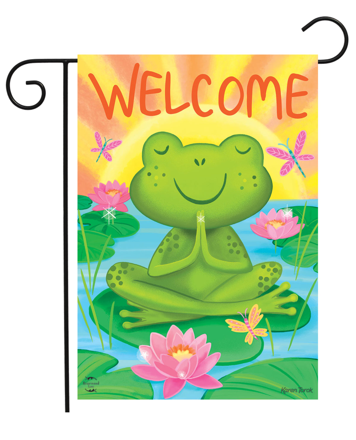 Peaceful Frog Garden Flag