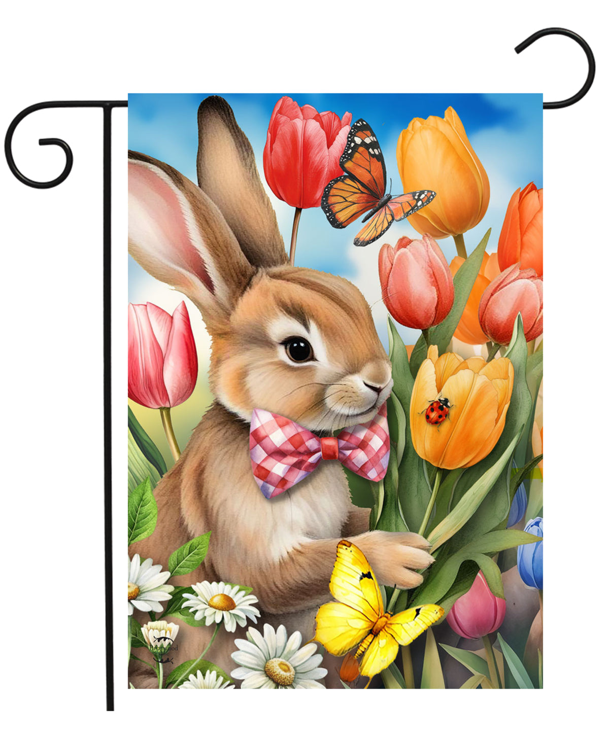 Stop And Smell The Tulips Garden Flag