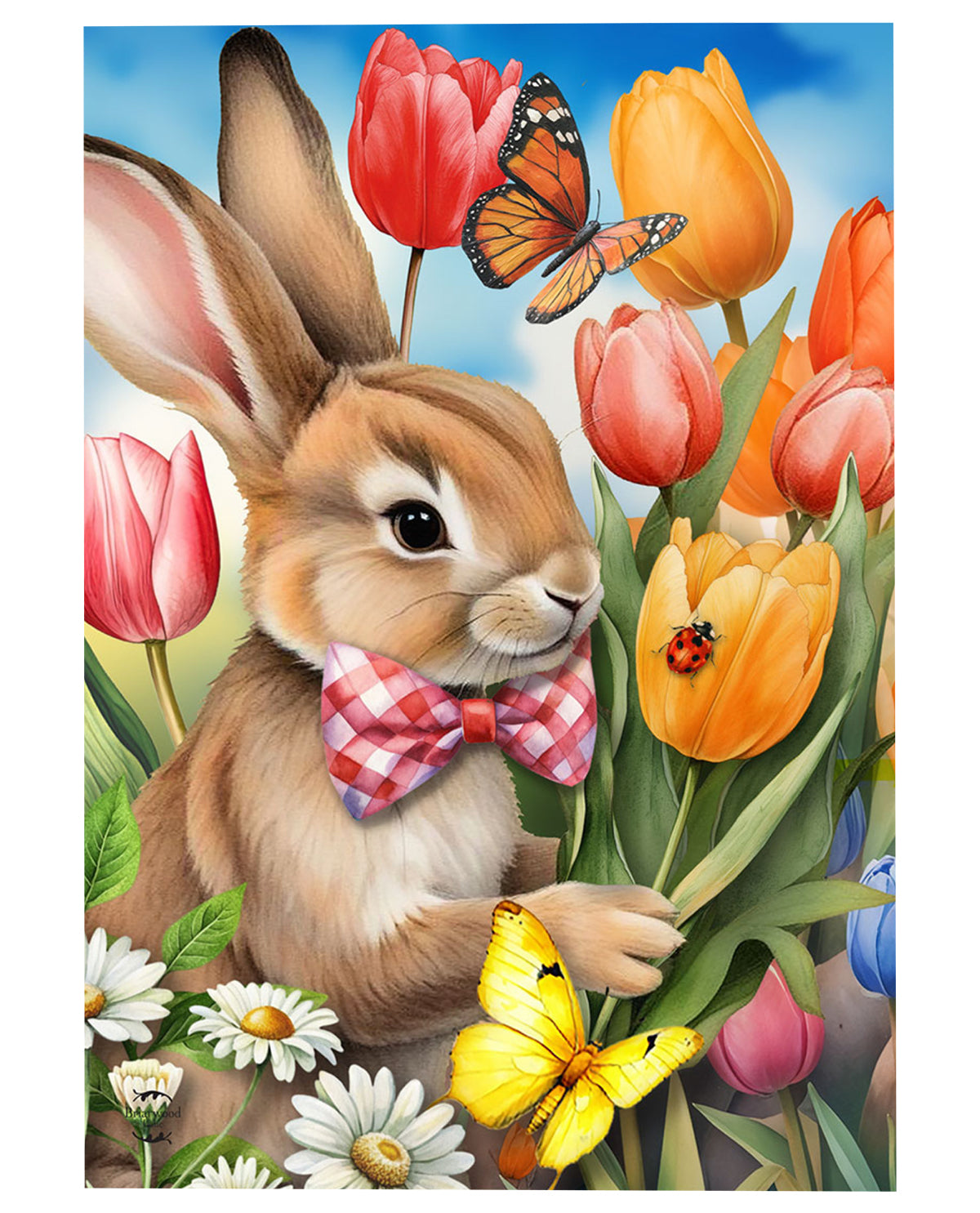 Stop And Smell The Tulips Garden Flag