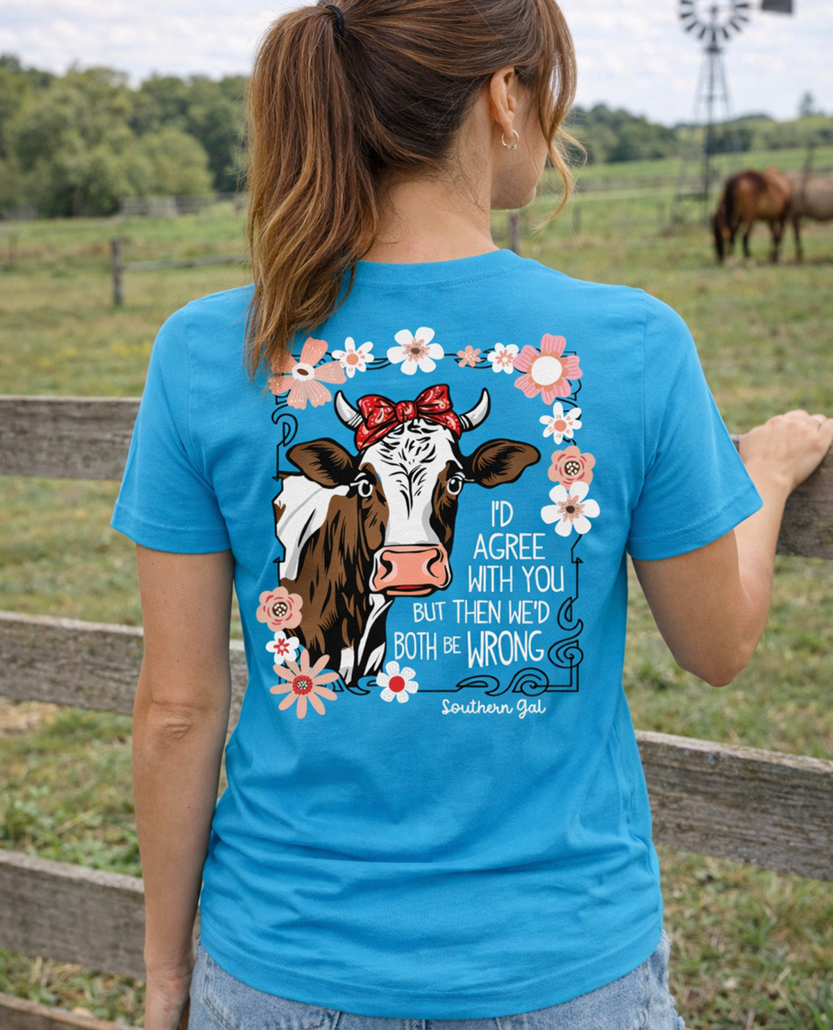 Southern Gal Cow Agreement Short Sleeve Screen Tee