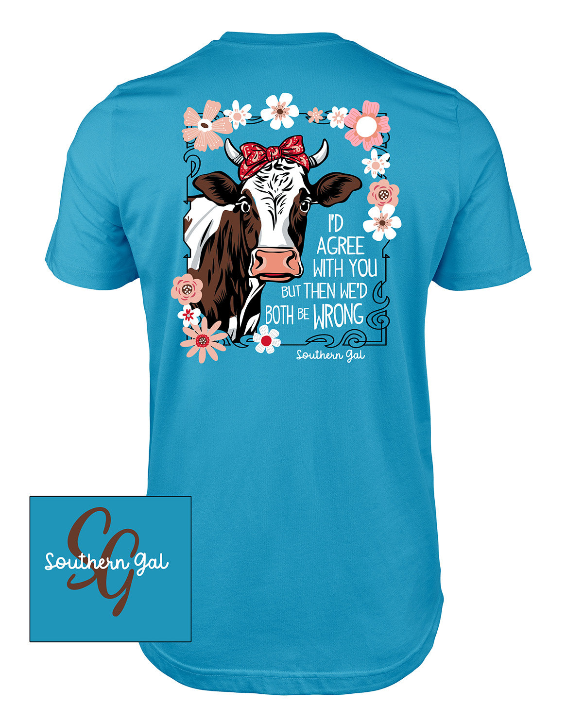 Southern Gal Cow Agreement Short Sleeve Screen Tee