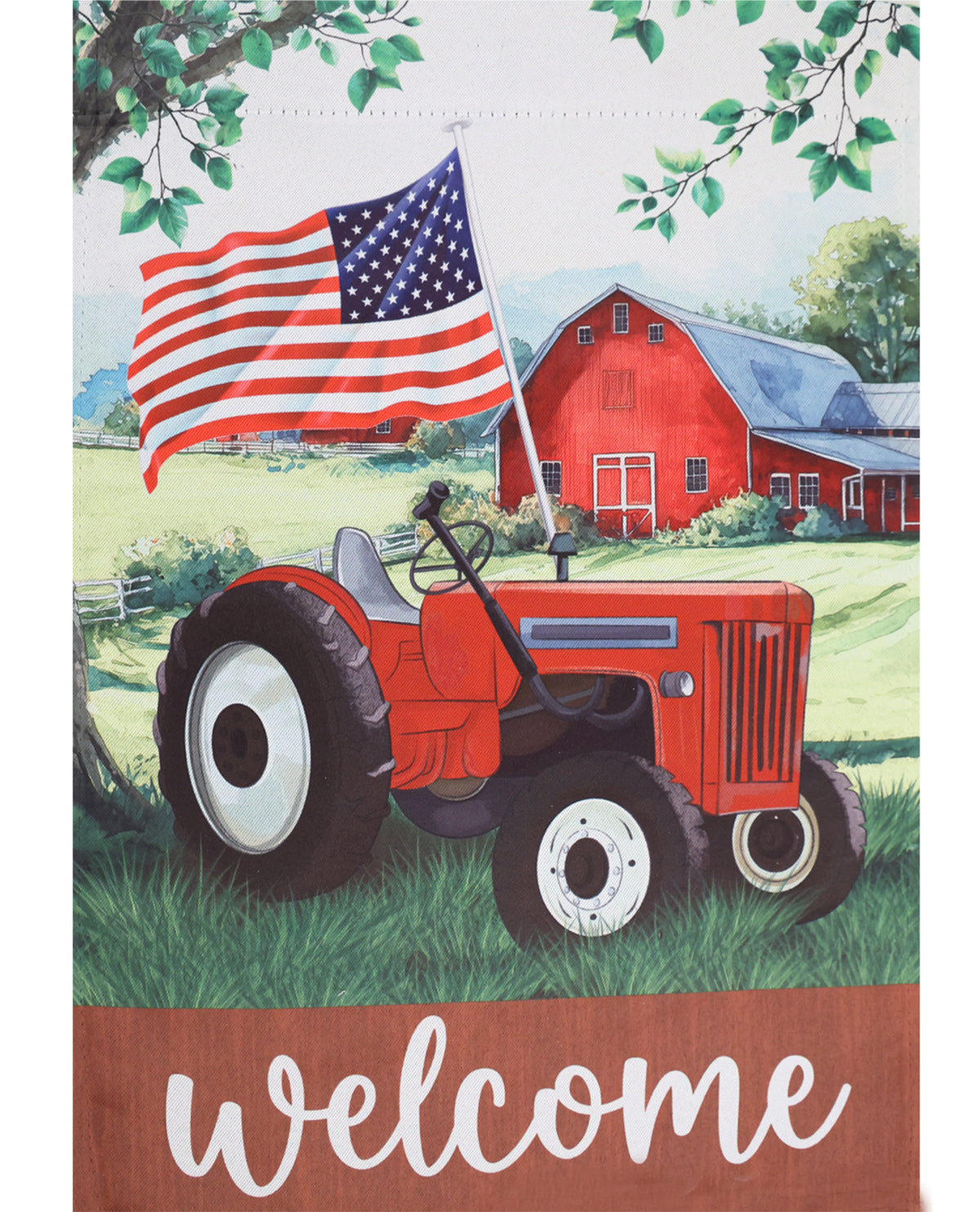 Patriotic Farm Suede Garden Flag