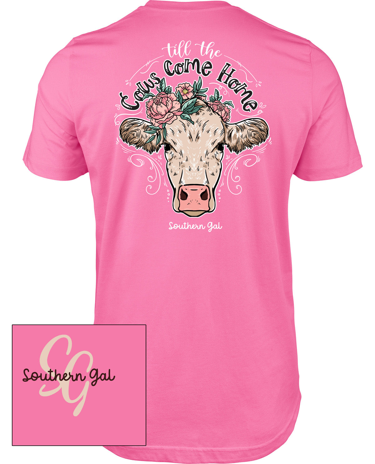 Southern Gal Come Home Short Sleeve Screen Tee Azalea