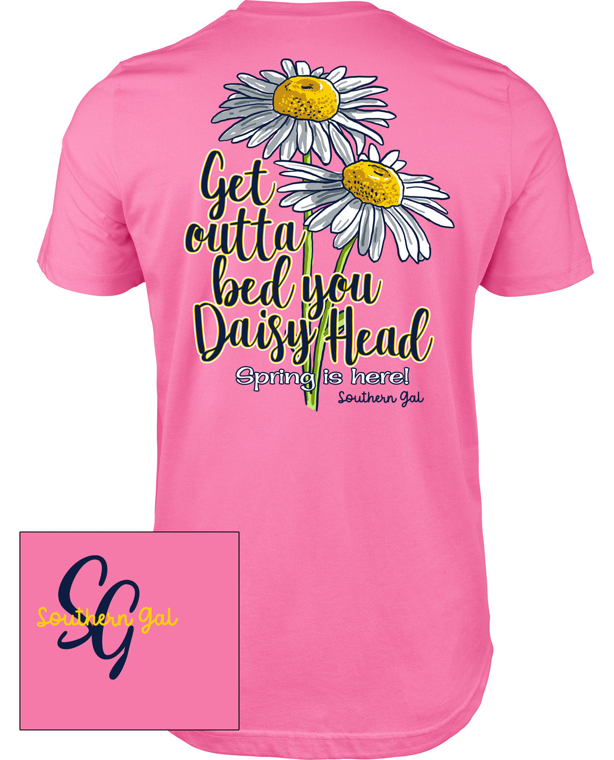 Southern Gal Daisy Head Short Sleeve Screen Tee Azalea