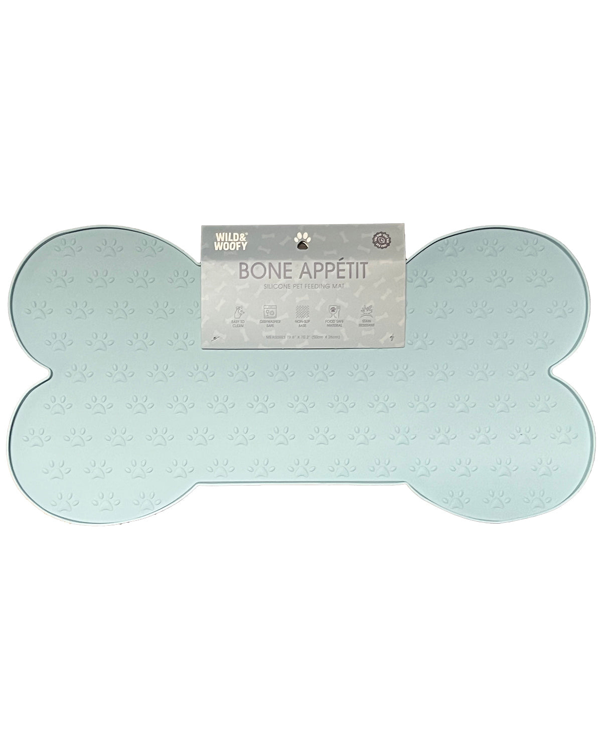 Dog Bone Silicone Pet Feeding Mat - Winter Sky