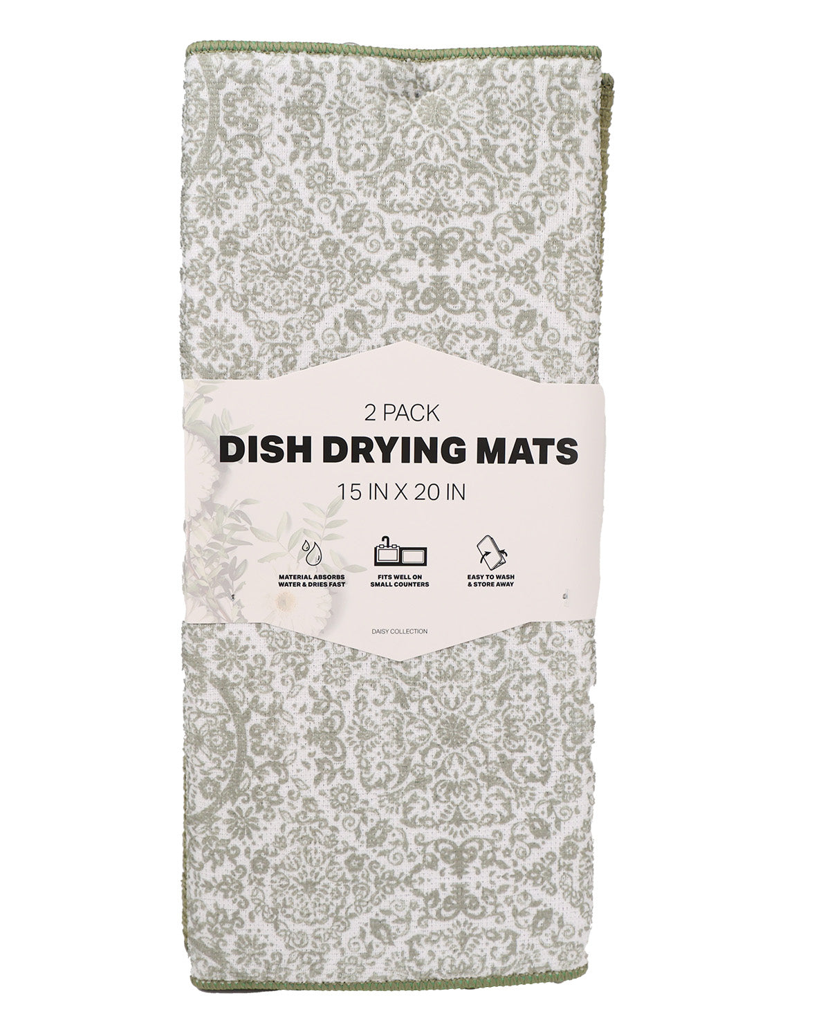 2pk Assorted Pattern Drying Mat