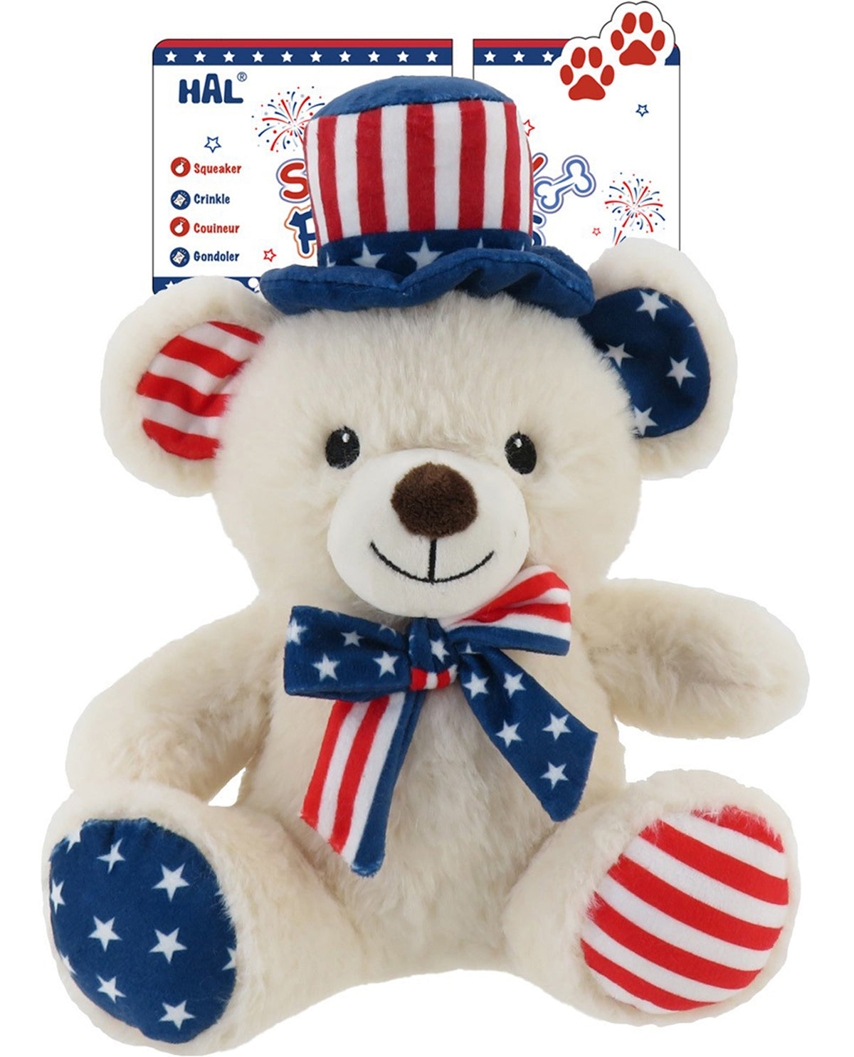 10" Uncle Sam Cream Bear