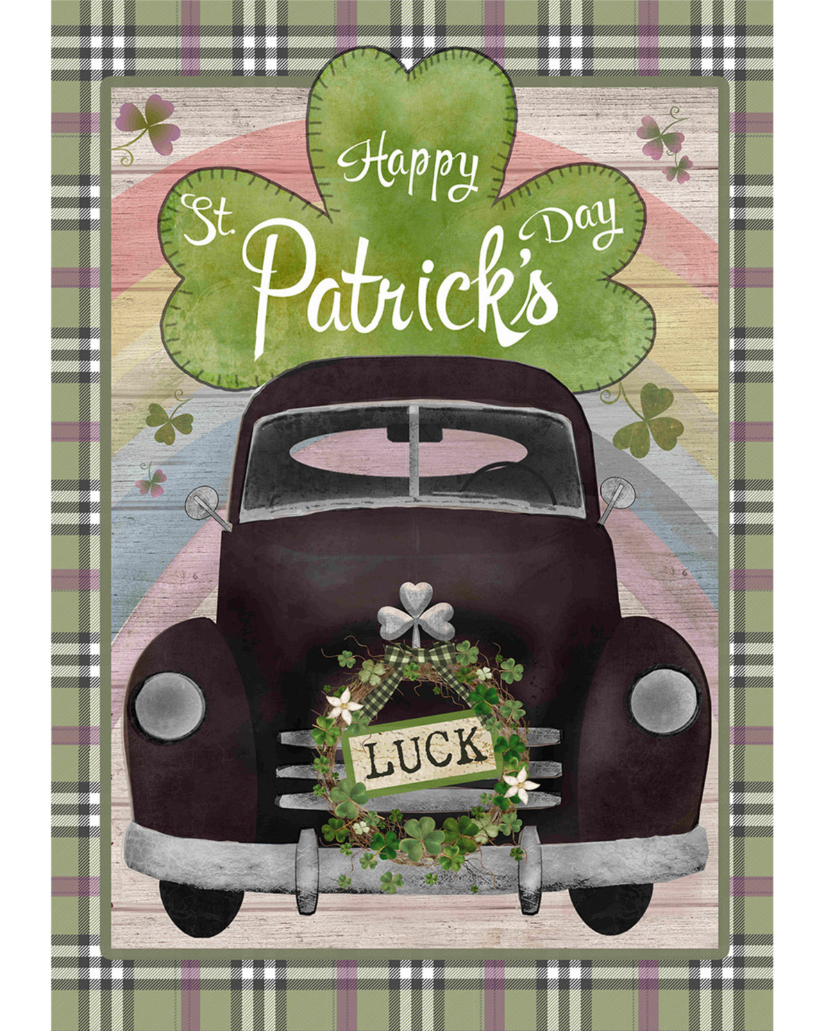 St Patrick's Day Pickup Truck Garden Flag