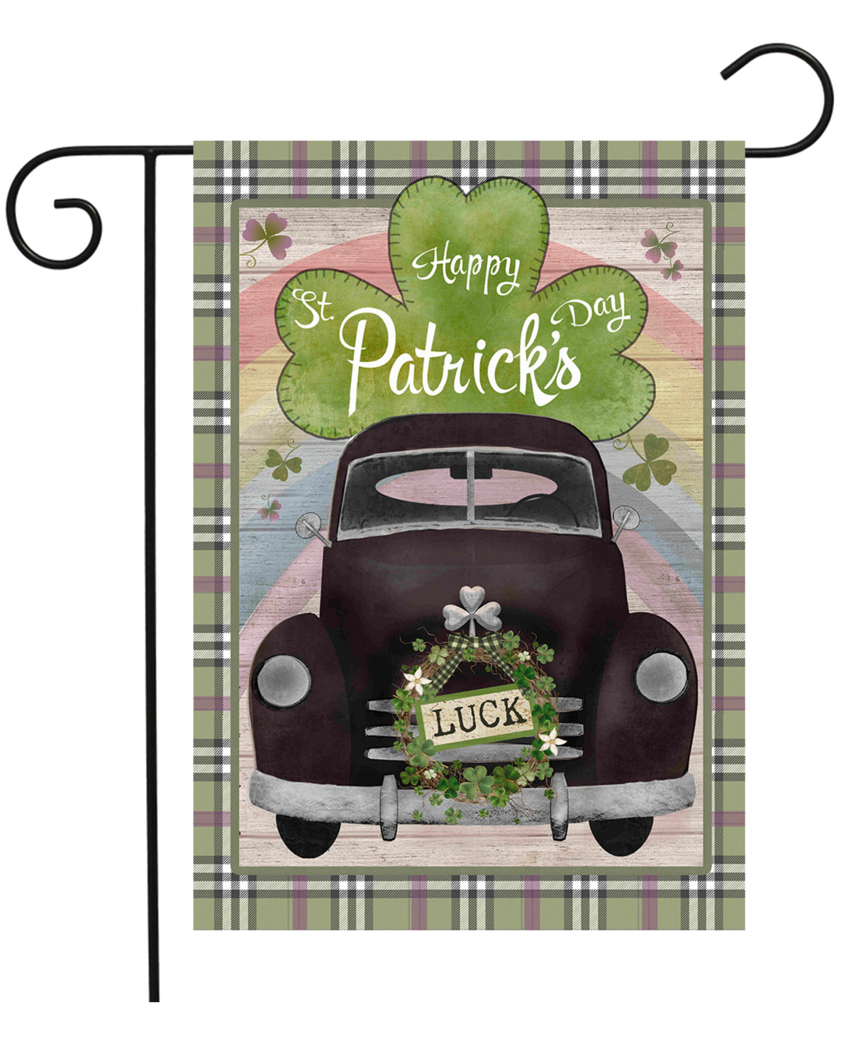 St Patrick's Day Pickup Truck Garden Flag