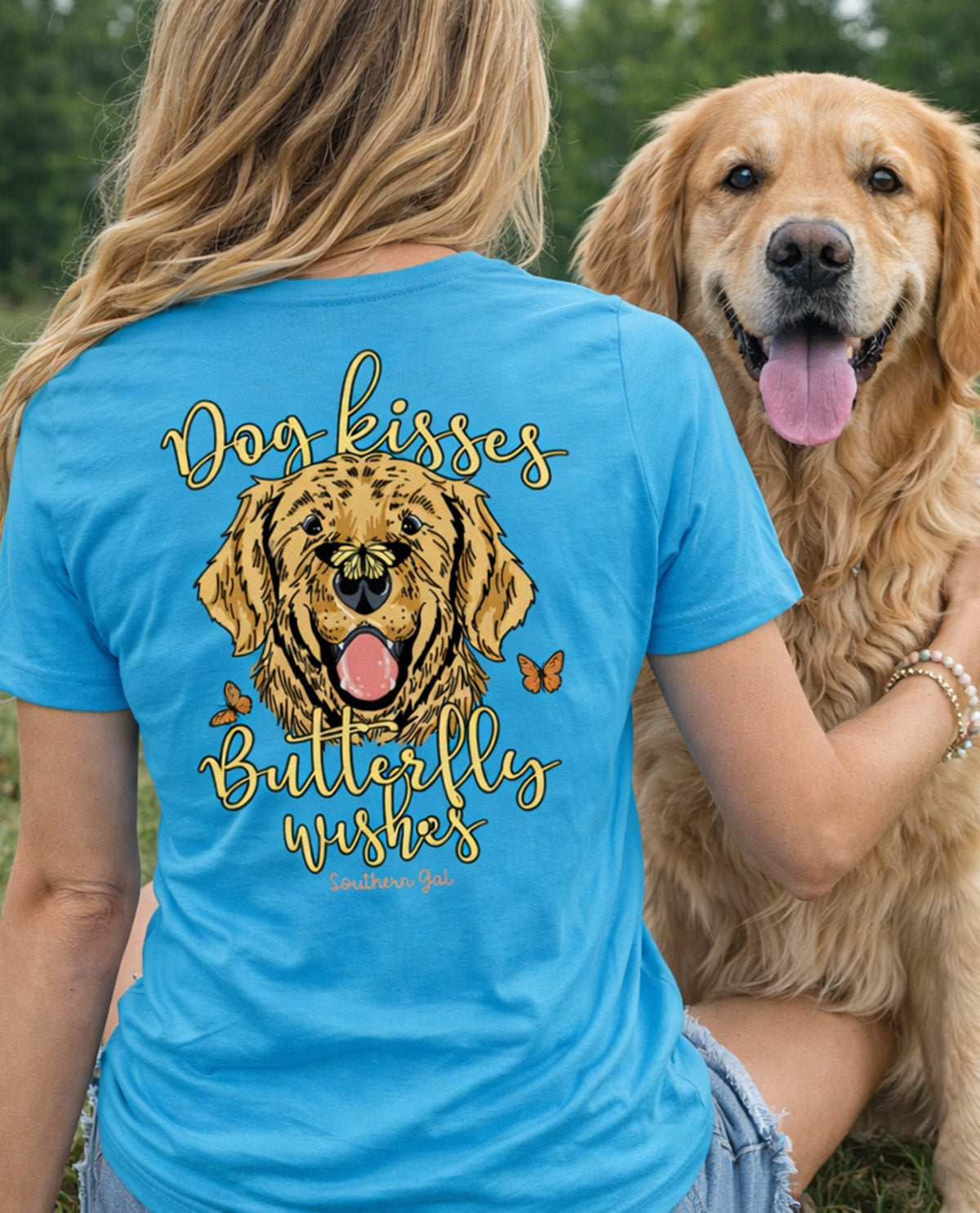 Southern Gal Dog Wishes Short Sleeve Screen Tee