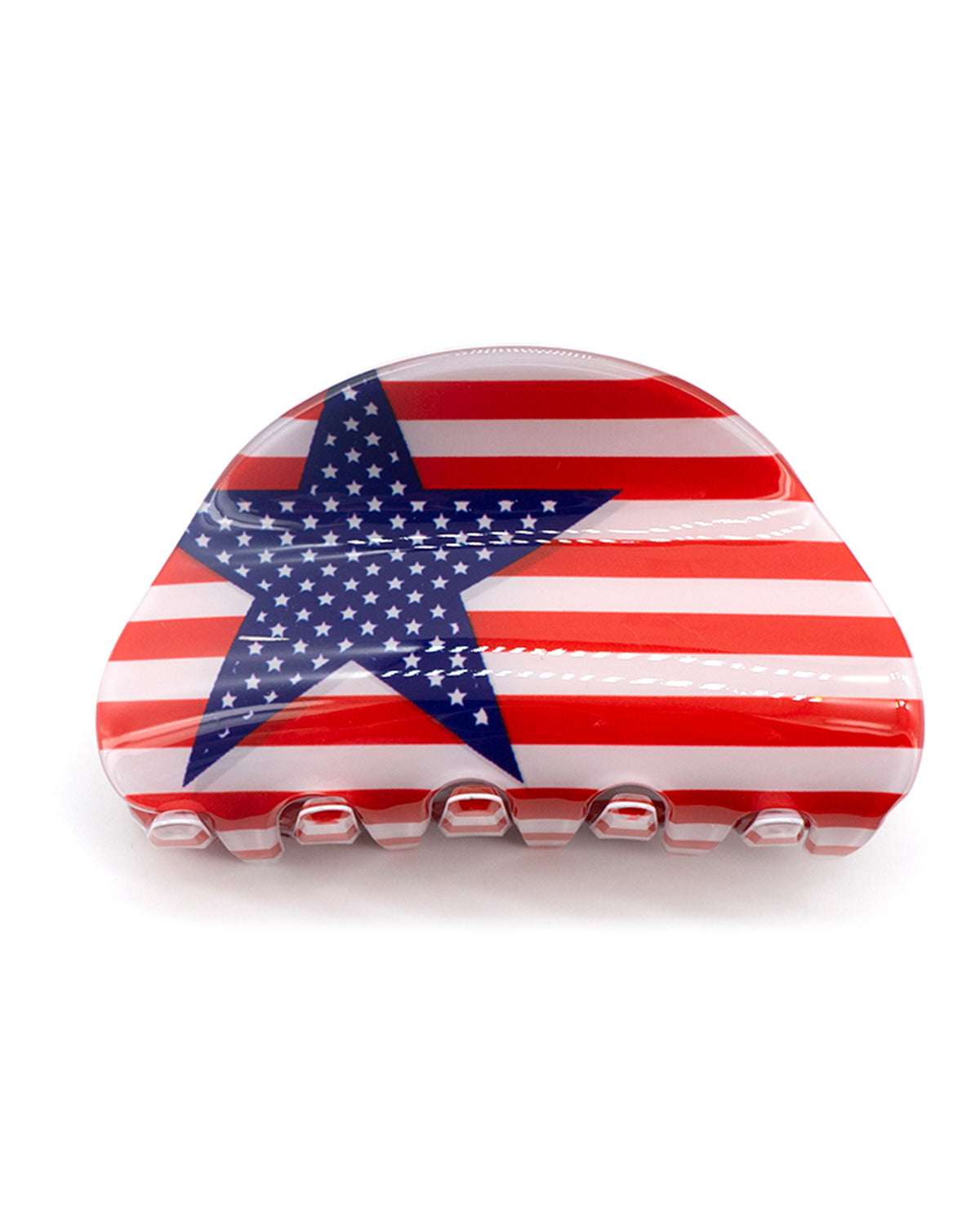 USA Red, White, And Blue Flag Hair Clip Rounded