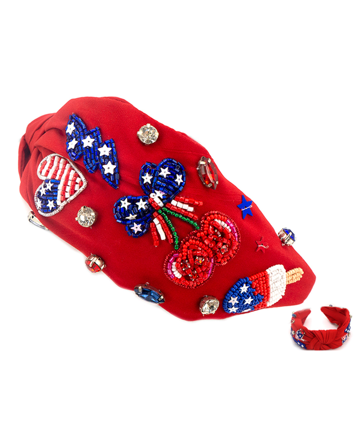 USA Red Cherry Heart Headband
