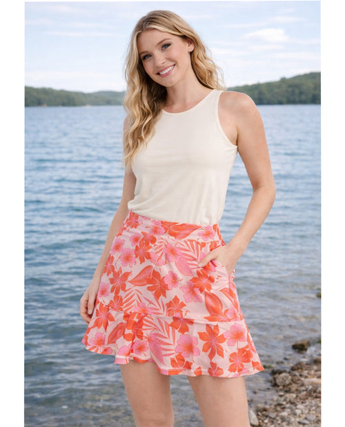 Vogo Print Ruffle Skort