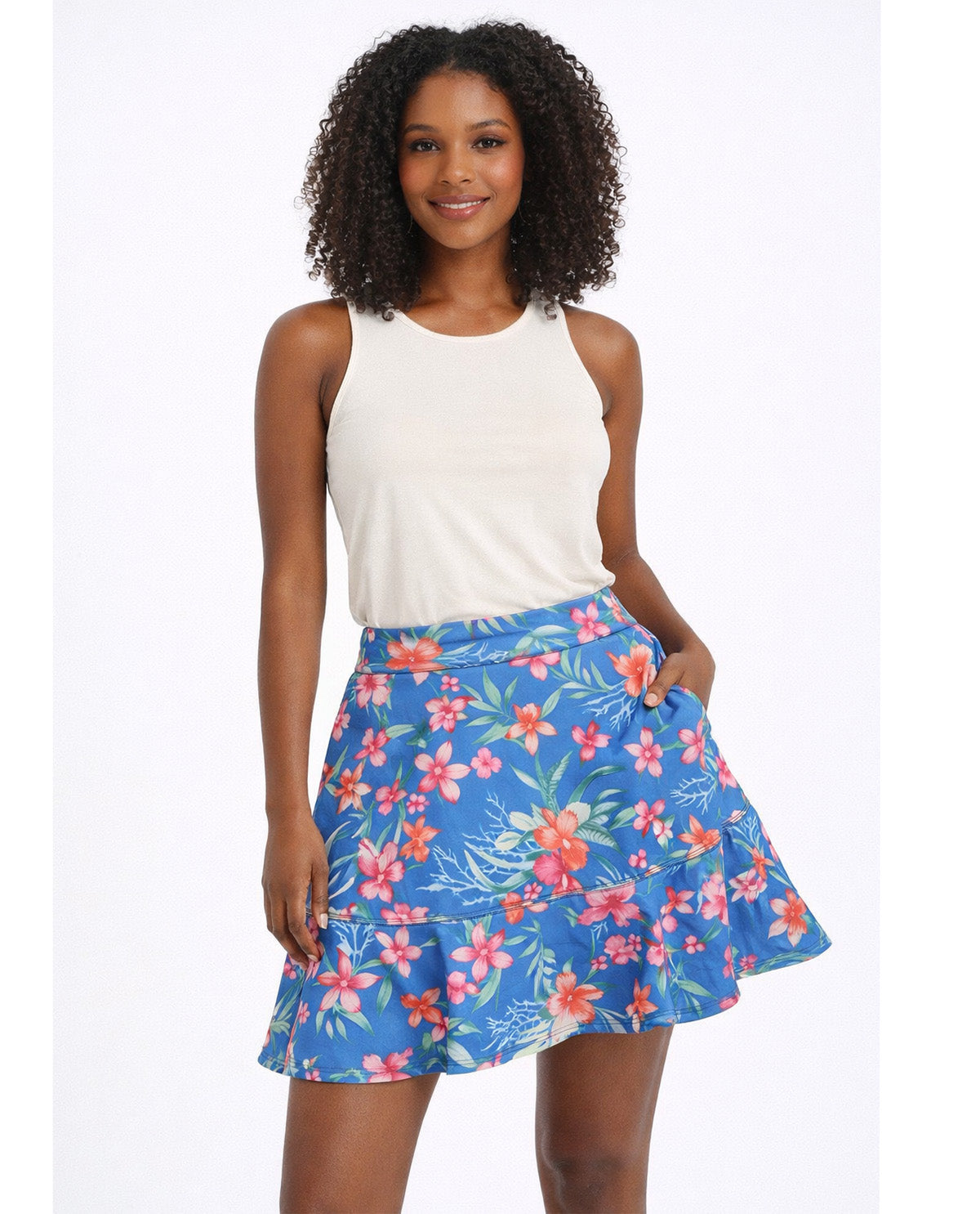 Vogo Print Ruffle Skort