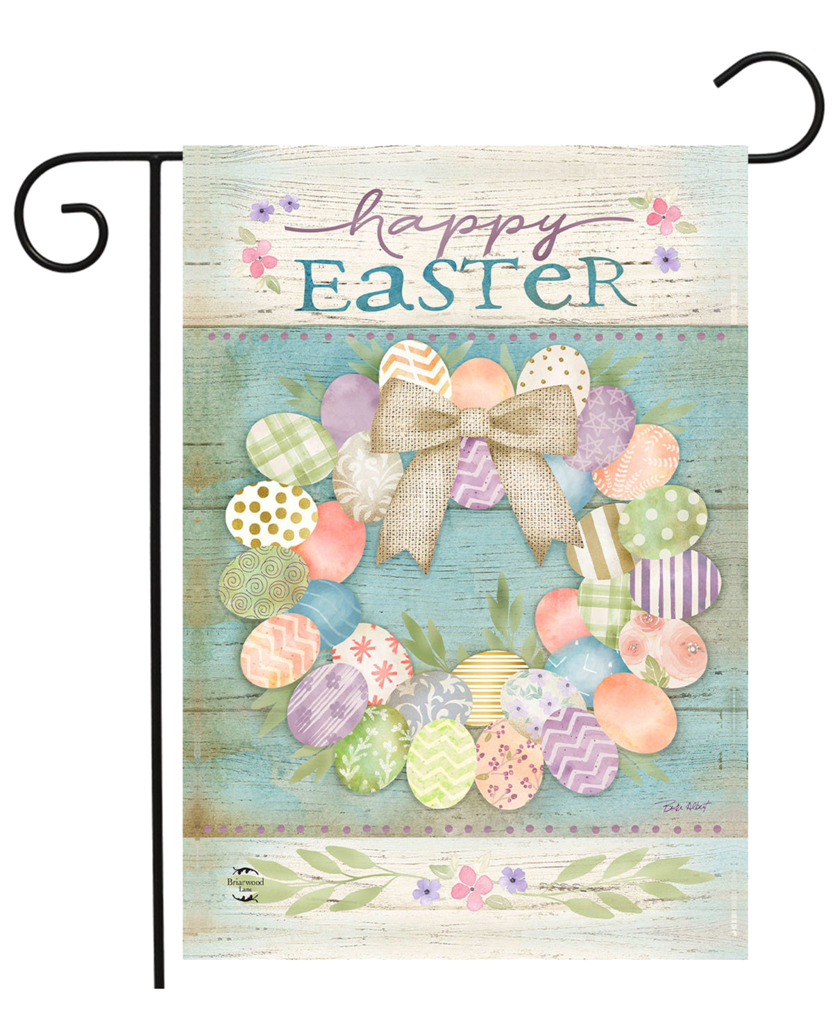 Pastel Easter Wreath Garden Flag