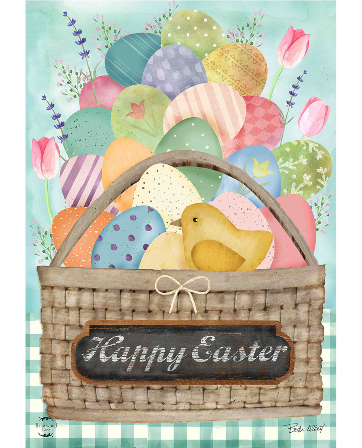 Colorful Easter Basket Garden Flag