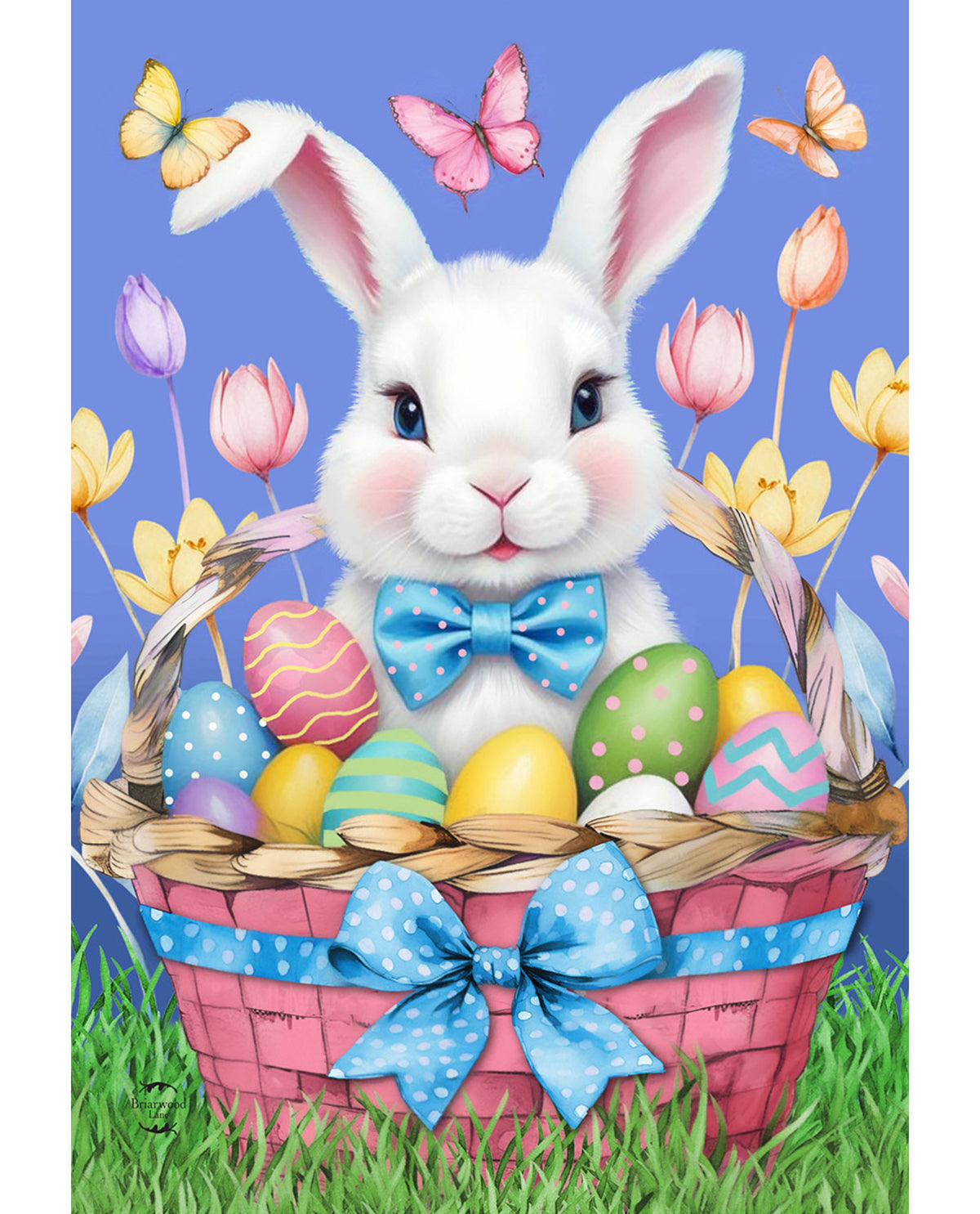 Easter Bunny Basket Garden Flag