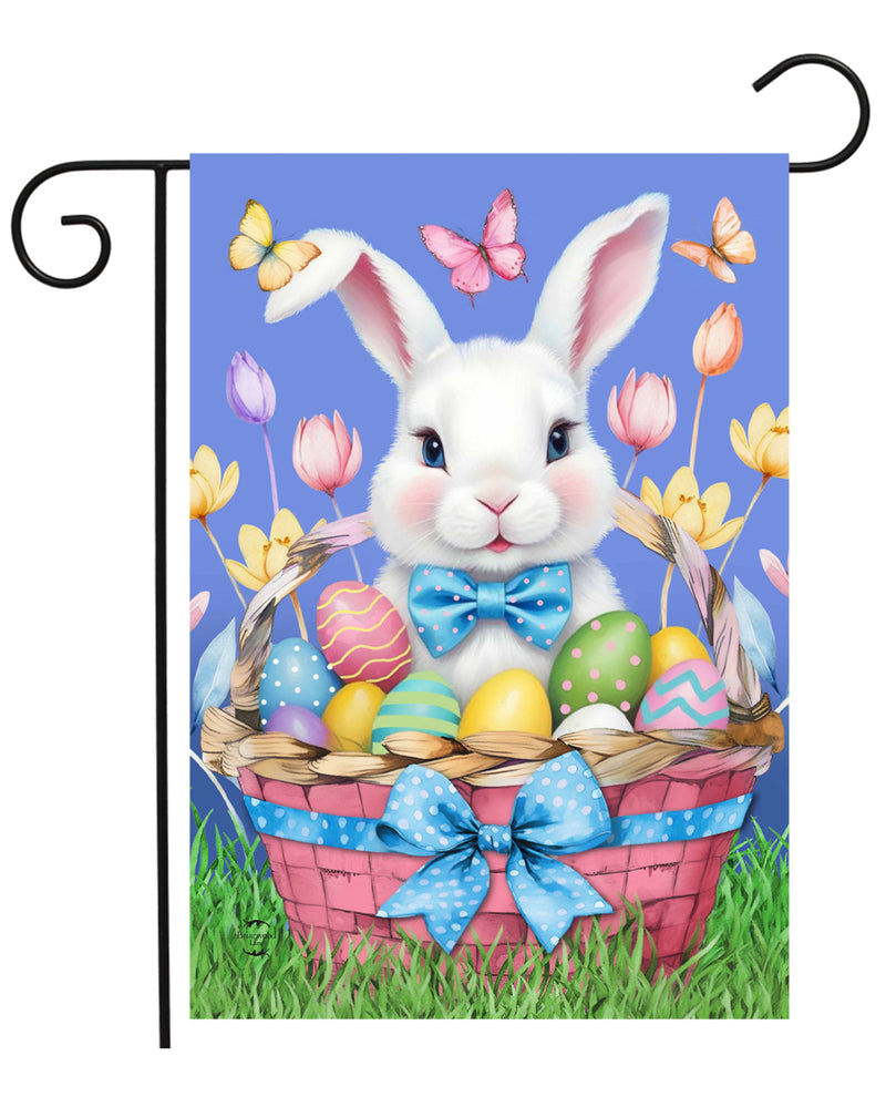 Easter Bunny Basket Garden Flag
