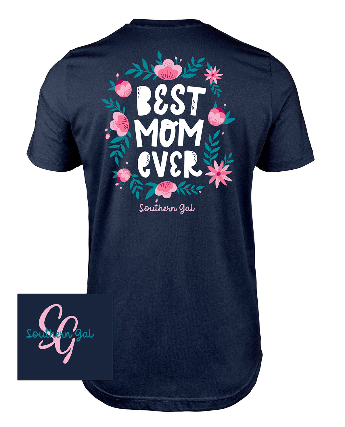 Southern Gal Best Mama Short Sleeve Screen Tee Navy