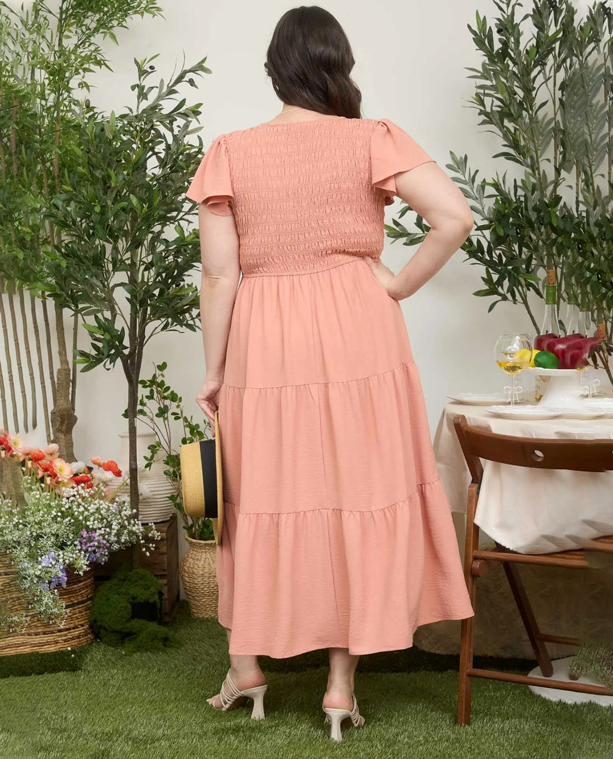 Blu Pepper Plus Smocked Solid Dress