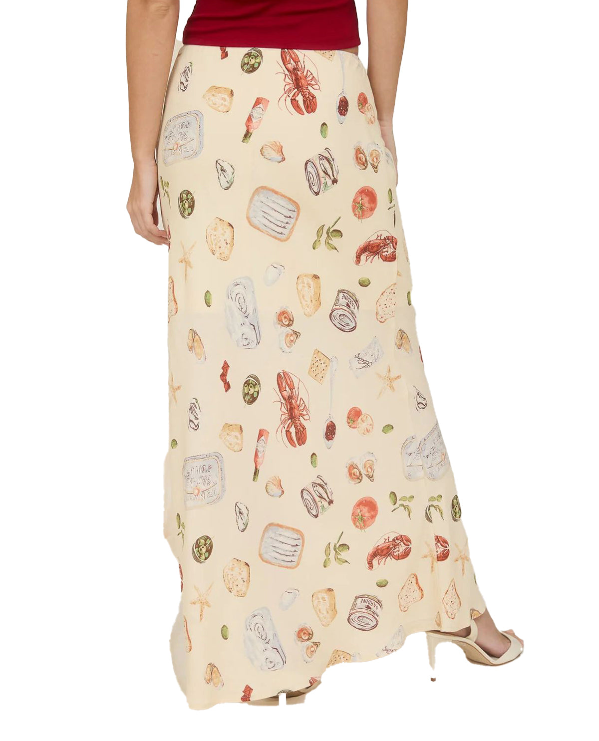 Blu Pepper Print Maxi Skirt Khaki