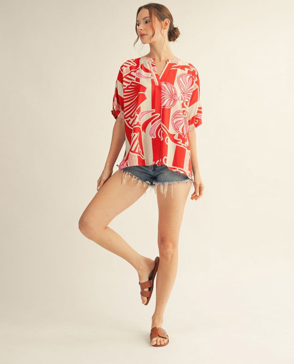 Jodifl Boho Print Loose Fit Top