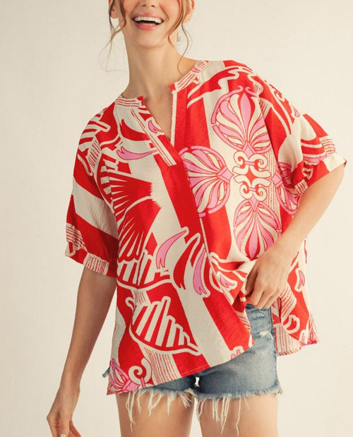 Jodifl Boho Print Loose Fit Top